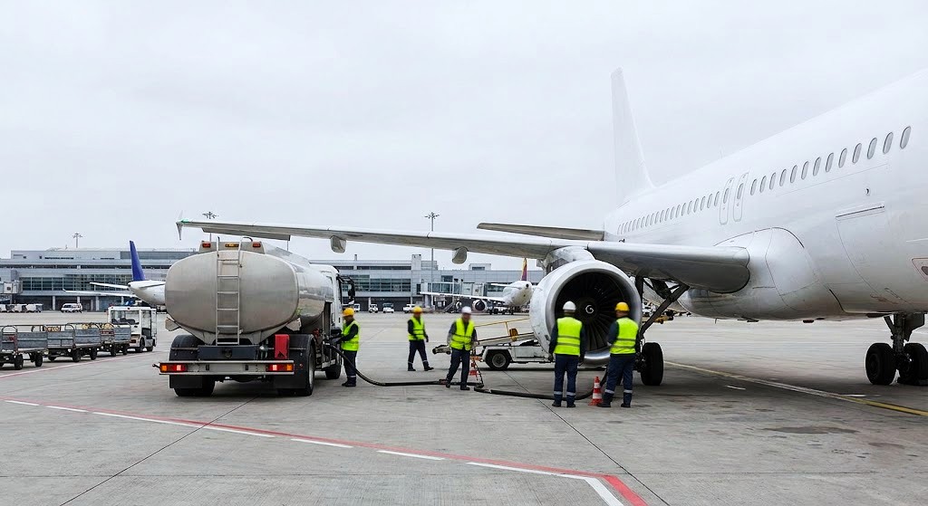 BJT Fuels refueling aircraft Airport with the best aviation fuel in the world.